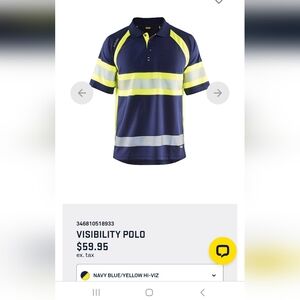 Men's Navy and Yellow Hi Visibility Polo Shirt